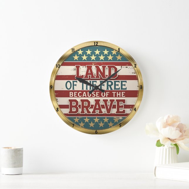 Grande Horloge Ronde Terre De Courage Libre (Maison)