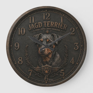 Grande Horloge Ronde Térrier de chasse, Logo de chasse