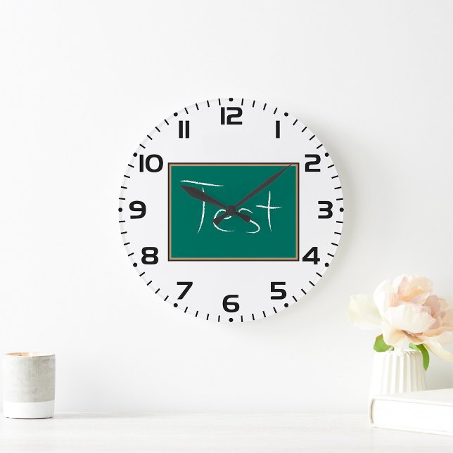 Grande Horloge Ronde Test Chalkboard School (Créateur téléchargé)