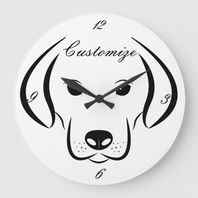 Grande Horloge Ronde Tête de chiot mignonne Thunder_Cove (Recto)