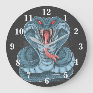 Grande Horloge Ronde Tête de cuivre King Cobra