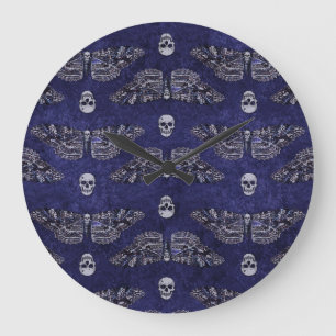 Grande Horloge Ronde Tête de mort tombée Tête de mort et crâne