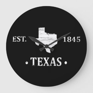 Grande Horloge Ronde Texas carte blanc l'état étoile seule
