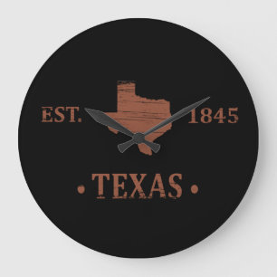 Grande Horloge Ronde Texas cartographie l'état étoile solitaire