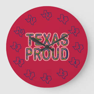 Grande Horloge Ronde Texas Fier Bluebonnet