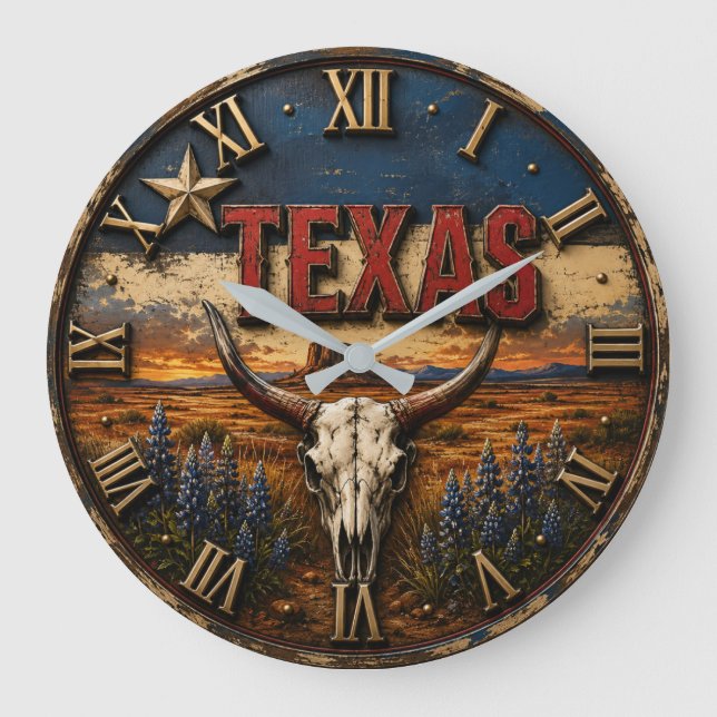 Grande Horloge Ronde Texas Longhorn (Recto)