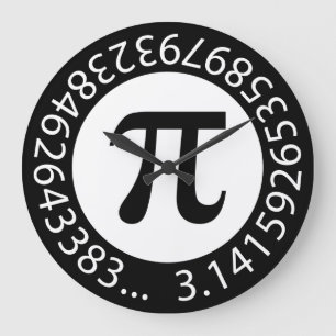 Grande Horloge Ronde TEXTE CONCEPTION Numéro Pi Symbole mathématique