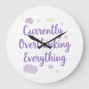 Grande Horloge Ronde Texte d'art identifiable pour les personnes qui ré