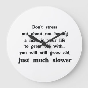 Grande Horloge Ronde Texte drôle sur les femmes et les hommes.
