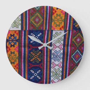 Grande Horloge Ronde Textile bhoutanais