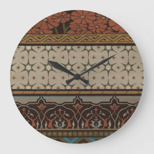 Grande Horloge Ronde Textile d'héritage avec les motifs décoratifs