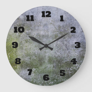 Grande Horloge Ronde Texture Abstraite du mur de pierre recouvert de mo