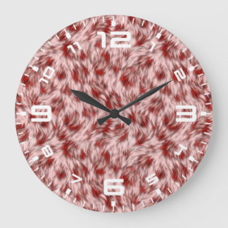 Grande Horloge Ronde Texture de fourrure Brown Abstraite-24602