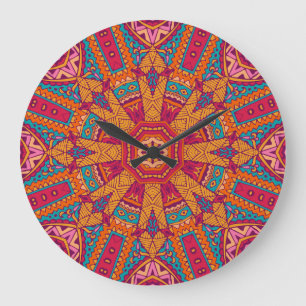Grande Horloge Ronde Texture de marbre coloré, intérieur haute résoluti