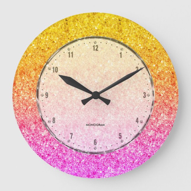 Grande Horloge Ronde Texture de Pink to Yellow (Recto)