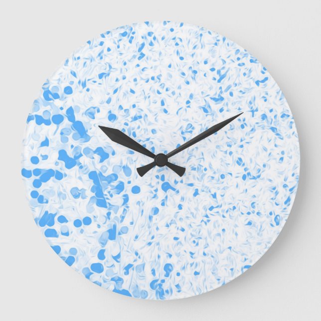 Grande Horloge Ronde Texture de plaque - Bleu (Recto)
