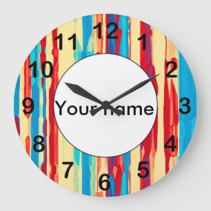 Grande Horloge Ronde Texture des aquarelles