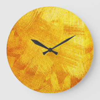 Grande Horloge Ronde Texture dorée luxueuse, arrière - plan abstrait.