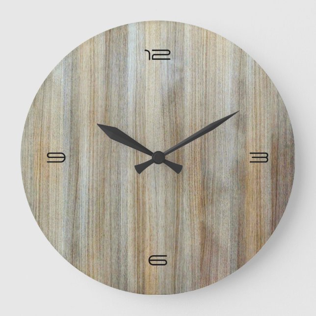 Grande Horloge Ronde Texture en bois #2 de grain (Recto)