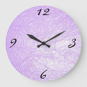 Grande Horloge Ronde texture en cuir de lavande