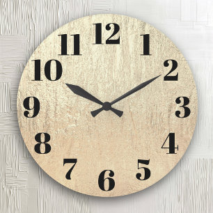Grande Horloge Ronde Texture Glam Or Champagne
