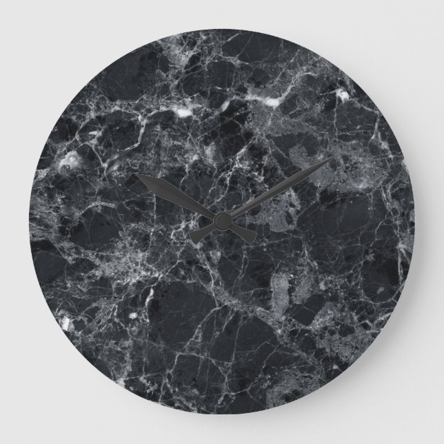 Grande Horloge Ronde Texture noire (Recto)