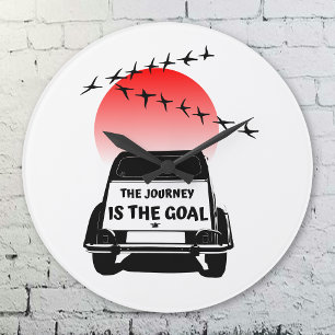 Grande Horloge Ronde The journey is the goal sunset - oldtimer 2CV