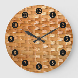 Grande Horloge Ronde The Look of Lacquer Wicker Basketweave Texture