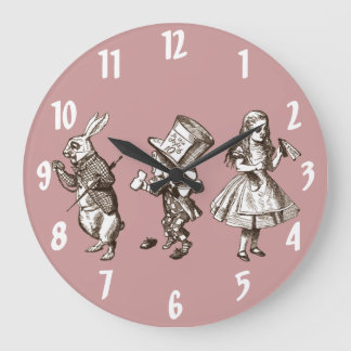 Grande Horloge Ronde The Rabbit, the Hatter and Alice Wall Clock