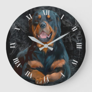 Grande Horloge Ronde The Rottweiler is lying on the floor	 large clock