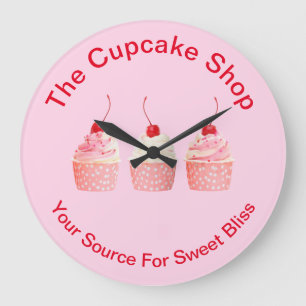 Grande Horloge Ronde Théèmes de Business Cupcakes