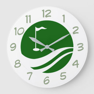 Grande Horloge Ronde Thème de golf moderne Hommes Décor Horaires