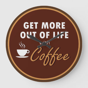 Grande Horloge Ronde Thème du café Artsy Kitchen