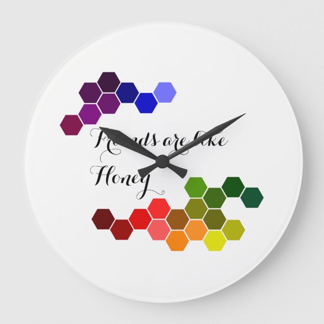 Grande Horloge Ronde Thème Miel Avec Mots Positifs (Recto)