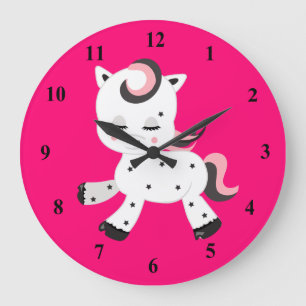 Grande Horloge Ronde Thème Pony Style Kawaii
