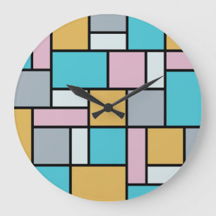 Grande Horloge Ronde Theo Van Doesburg - Composition 17 - Art Mondrian