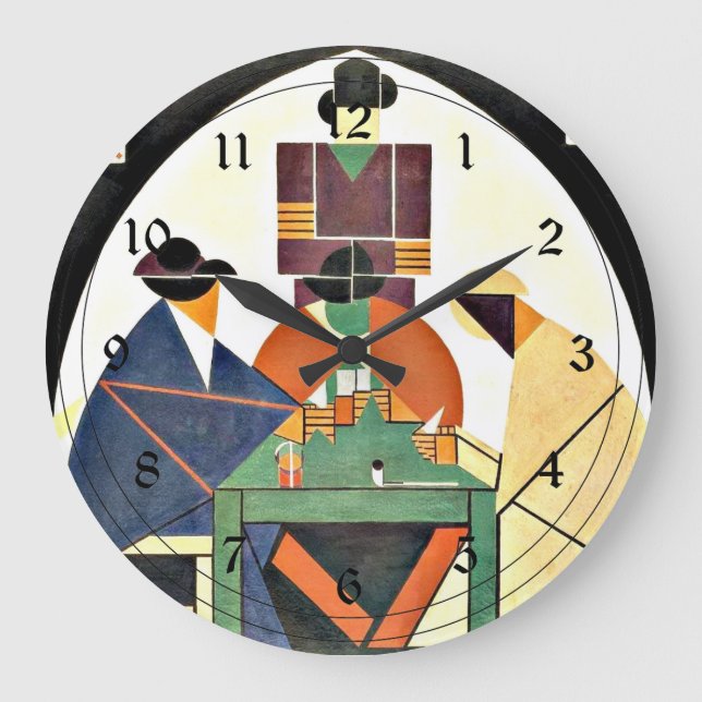 Grande Horloge Ronde Theo van Doesburg - The Cardplayer, 1916, Cubism (Recto)