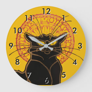 Grande Horloge Ronde Theophile Steinlen - Le Conversation Noir Vintage