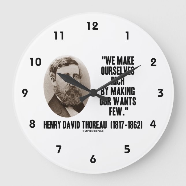 Grande Horloge Ronde Thoreau Nous Rendre Riche Rendant Nos Voeux Peu (Recto)
