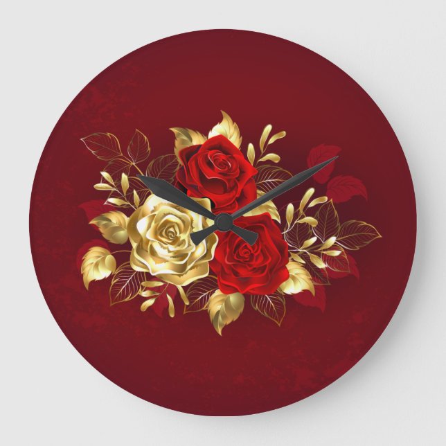 Grande Horloge Ronde Three Jewelry Roses (Recto)