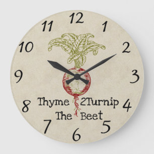 Grande Horloge Ronde Thyme 2Turnip The Beet Wall Clock