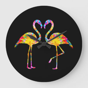 GRANDE HORLOGE RONDE TIE DYE FLAMINGO