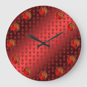 Grande Horloge Ronde Tigre de Bois