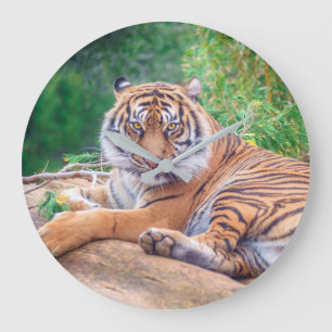 Grande Horloge Ronde Tigre de rappel relaxant