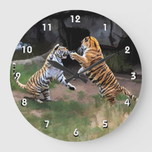 GRANDE HORLOGE RONDE TIGRE DE TIGRE