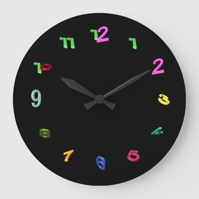 Grande Horloge Ronde Tilted Colorful Numbers (Recto)