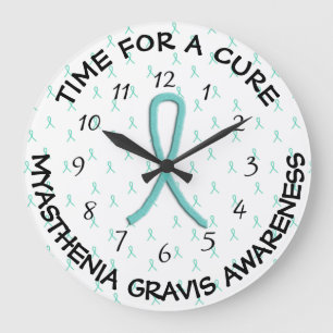Grande Horloge Ronde Time for a Cure Lime Green Awareness Ribbon Clock