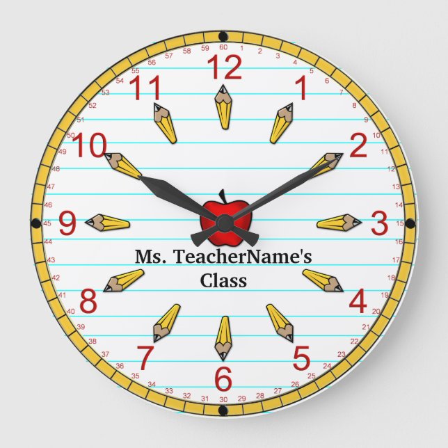 Grande Horloge Ronde Time For Class - Numbered (Recto)