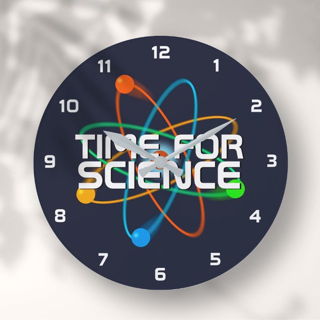 GRANDE HORLOGE RONDE TIME FOR SCIENCE (TIME FOR SCIENCE Funny Quote Modern Sci Fi Large Clock)