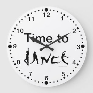 Grande Horloge Ronde Time to Dance Dancers Silhouettes Wall Clock